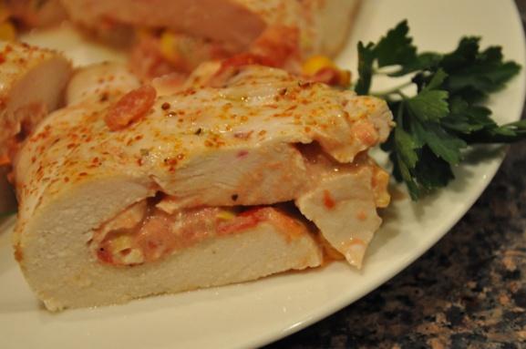Southwest Stuffed Chicken This dish is savory with the rich flavors of the Southwest. It s the perfect dish to make if you re in a boring grilled chicken breast rut.
