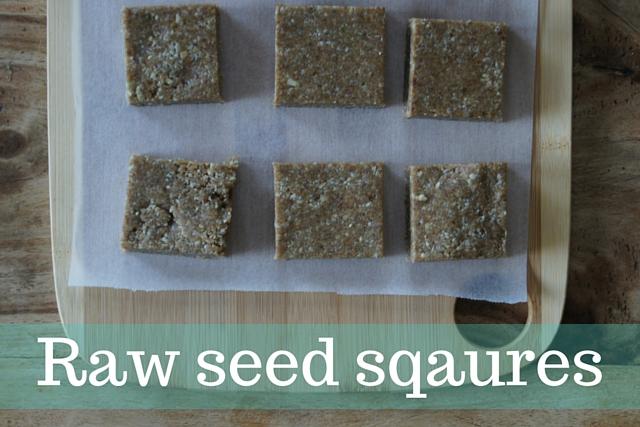 Raw seed squares 275 grams sunflower seeds 275 grams pitted dates 1 tsp vanilla extract Pinch Pink Himalayan salt 50 grams pumpkin seeds 1.