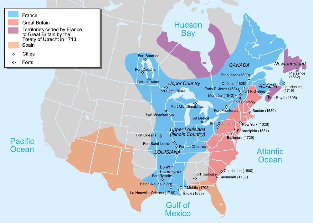 Europeans Fight Over North American Land The most serious threat to the British control came from France France had claims to the area that circled the English colonies from the St.
