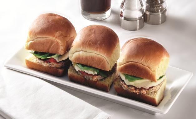 New Sliders Meatball Italian Style Meatball Slider Why? Item 5417 Meatball formula in slider form Fully cooked, pork and beef with Romano and ricotta cheeses, Italian herbs and seasonings. Soy added.