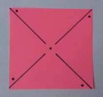 Second, draw lines across your square to join the corners.