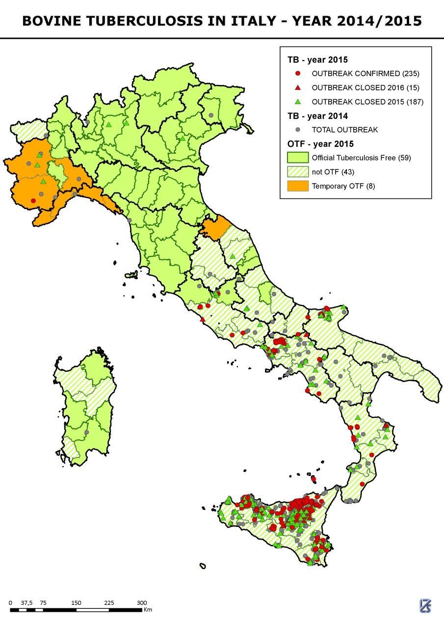 Italian bovine Tb outbreaks 2014-2015 (regions N-OTF and OTF) REGION OUTBREAK CLOSED 2015 OUTBREAK CLOSED 2016 OUTBREAK CONFIRMED TOTAL 2015 TOTAL 2014 Abruzzo 2 0 0 2 2 Basilicata 0 0 0 0 3 Calabria