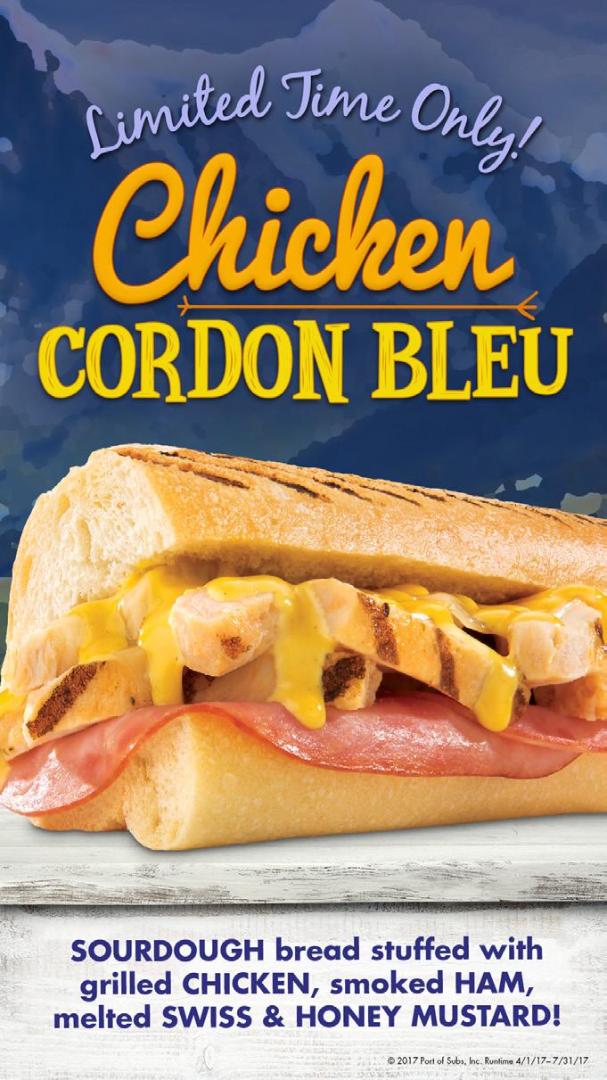 Port of Subs NEW Chicken Cordon Bleu gives you a taste of all three in