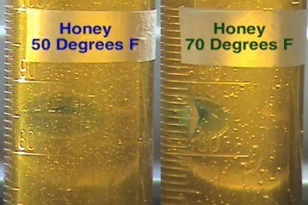 in the 50o honey dropped between 4 1/2 to 5 tenths of an inch to finish the entire drop in 60 seconds. You can do the statistics and see the advantage of extracting warm honey.