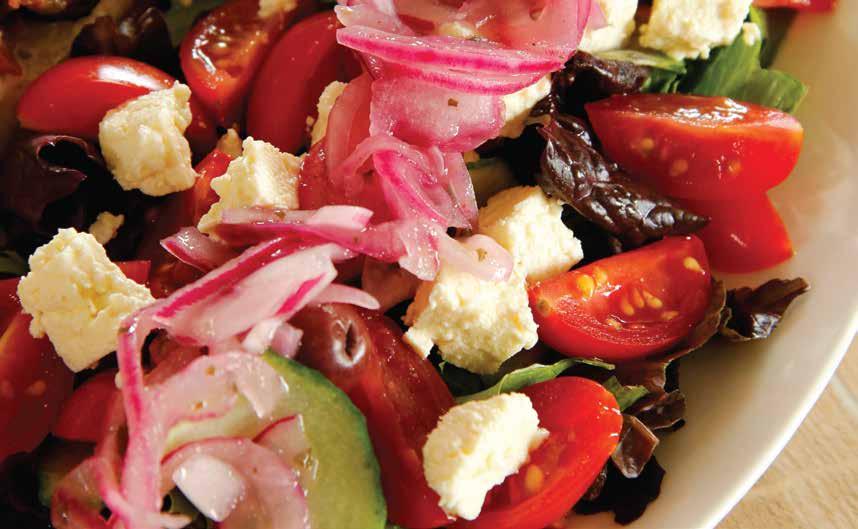 Salads LA BELLA GREEK SALAD v 39 Mixed Lettuce, Cucumber, Cherry Tomatoes, Olives, Marinated Red Onion & Feta CHICKEN SALAD Chicken, *Avocado, Peppadews, Feta, Cucumber, Cherry Tomatoes & Marinated