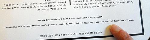 If your menu includes TCS items that are raw or undercooked, you must note it on the menu next to those items.
