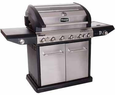 SUPREME W 210 This barbecue will provide you with the six burner set up finished in a classy black finish with vitreous enamel hood balanced discreetly with a 304 stainless steel front dash.