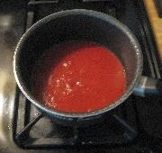1. Instead of whole tomatoes, use a 32 oz can of crushed or whole tomatoes. Use the potato masher method if using whole tomatoes. Proceed the same way as in the instructions above. 2.