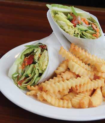 Wraps All wraps are served with French Fries and choice of dressing - Ranch, Blue Cheese, Honey Mustard, Caesar, Wasabi, Italian and Thousand Island Grilled Chicken Fresco