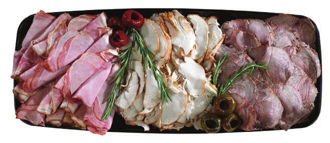 WHOLESOME TRIO A selection of flavourful deli meats oven roasted to perfection. Includes turkey, ham and beef.