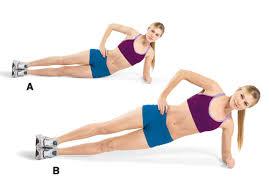 Side plank with hip dip Straight or elbow plank on one arm. Body open. Drop hip and back up.