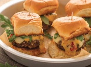 Sweet Pepper Jalapeño Sliders 1½ pounds lean ground beef ½ pound raw bacon, chopped 1 tablespoon Seasoned Salt ½ cup mayonnaise ½ cup Sweet Pepper Jalapeño Jam, divided 1 teaspoon Garlic Pepper