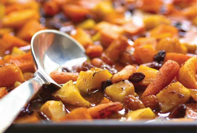 Roasted Sweet Vegetables 1 cup sweet apple cider (¼ teaspoon cayenne pepper if you want it sweet and spicy) 2 Tablespoons white wine vinegar 2 large sweet potatoes peeled and cut into chunks 2