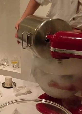 kitchen/laboratory/chemical safety Description: In this demonstration we will make ice cream by using liquid nitrogen, which rapidly cools the cream mixture.