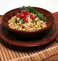 White Bean Pasta Beans are an excellent source of protein and fiber. They are also very affordable. For a new way to try beans, check out this recipe for white bean pasta.