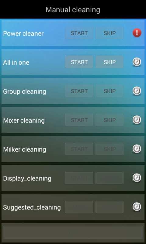 RECOMMEND TO CARRY OUT AUTOMATIC CLEANING OF THE COFFEE GROUP,THE MIXER AND THE MILK