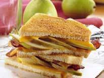 0mg 4 slices sourdough, whole wheat, or white bread 4 slices of Cheddar cheese 1 firm but ripe Bartlett, Anjou, or Bosc pear, peeled, halved lengthwise, cored and cut into 4 thick slices 4 slices