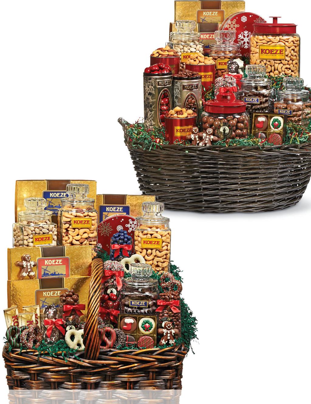 MAJESTIC BASKET Our most lavish presentation ever! Imagine how thrilled your clients, friends or family will be when this spectacular basket arrives at their door. Colossal Cashews 4.25 lb.