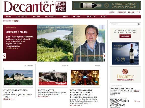listing covering Mainland China, Hong Kong, Macau Reach a community of engaged wine lovers