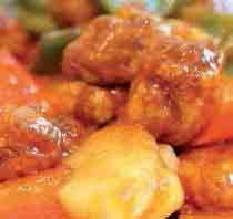 50 Diced pork cooked in light batter, tossed with pineapple, sliced carrot, onions & green pepper in a sweet and sour sauce Sweet & Sour Pork Balls (5 pieces) 6.