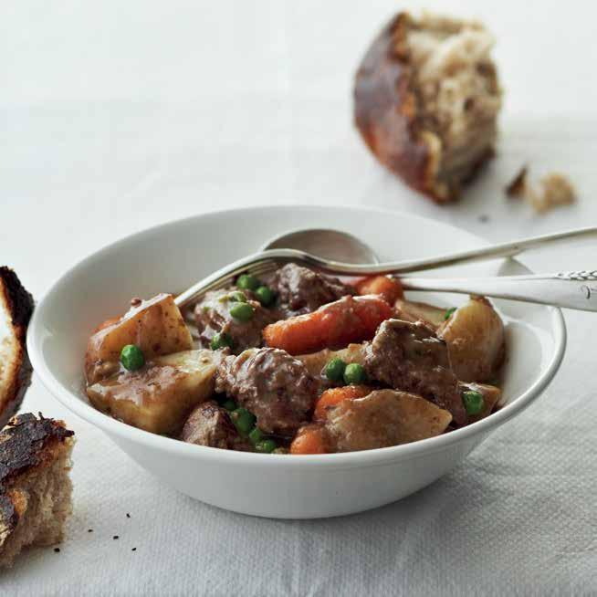 HEARTY BEEF STEW PREP: 15 MINUTES COOK: 8 HOURS 10 MINUTES MAKES: 8 SERVINGS 2 pounds uncooked stew beef, cubed 1 teaspoon salt 1 /2 teaspoon ground black pepper 1 /4 cup all-purpose flour 2