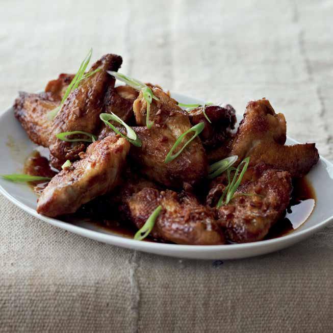 KOREAN CHICKEN WINGS PREP: 15 MINUTES COOK: 4 HOURS 5 MINUTES MAKES: 4 SERVINGS 2 pounds uncooked chicken wings, tips removed 1 /2 cup soy sauce 1 /4 cup packed brown sugar 3 cloves garlic, peeled,
