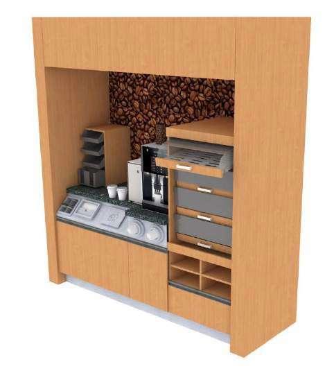 Chipboard in assortment of colours and textures Vitrum Group designs and makes completely custom coffee module solutions that specifically satisfy our customer needs.