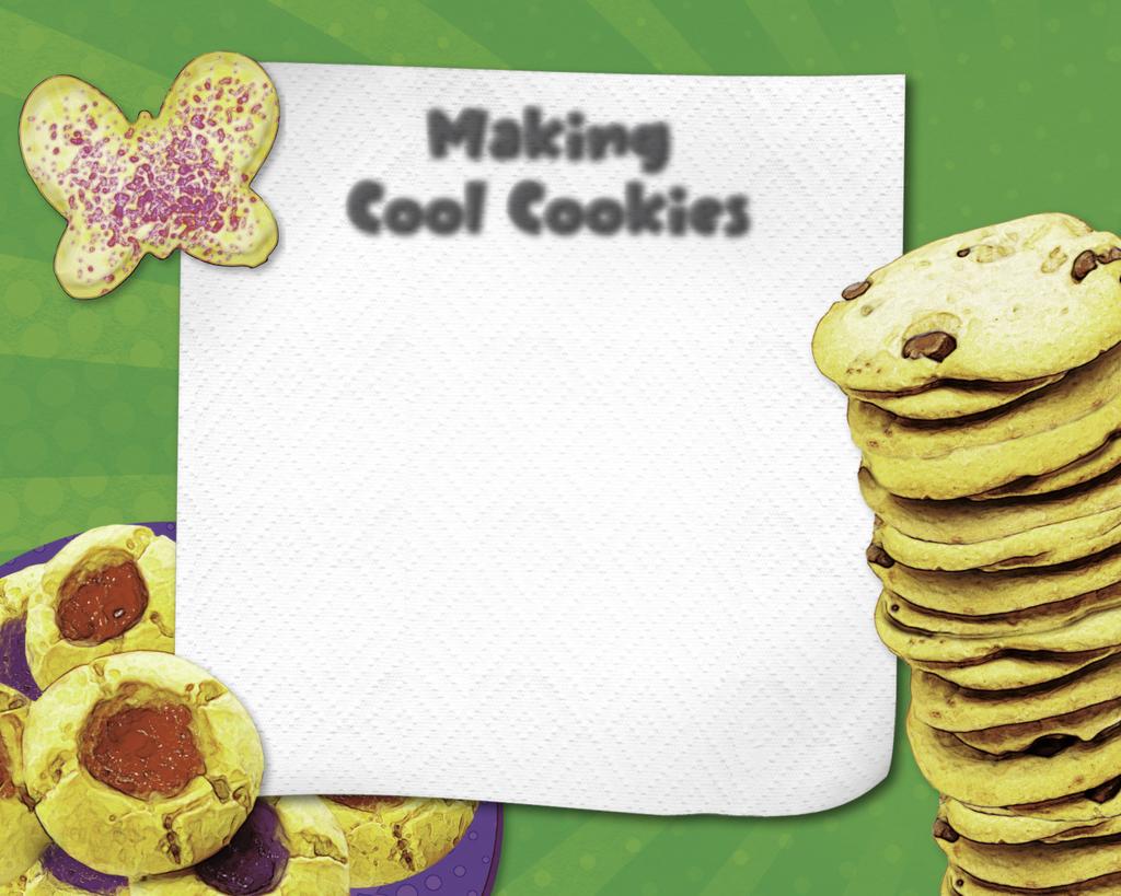 Making Cool Cookies Get ready to create some yummy cookies for your tummy! All the recipes in Cool Cookies make delicious treats and you can bake them right at home.