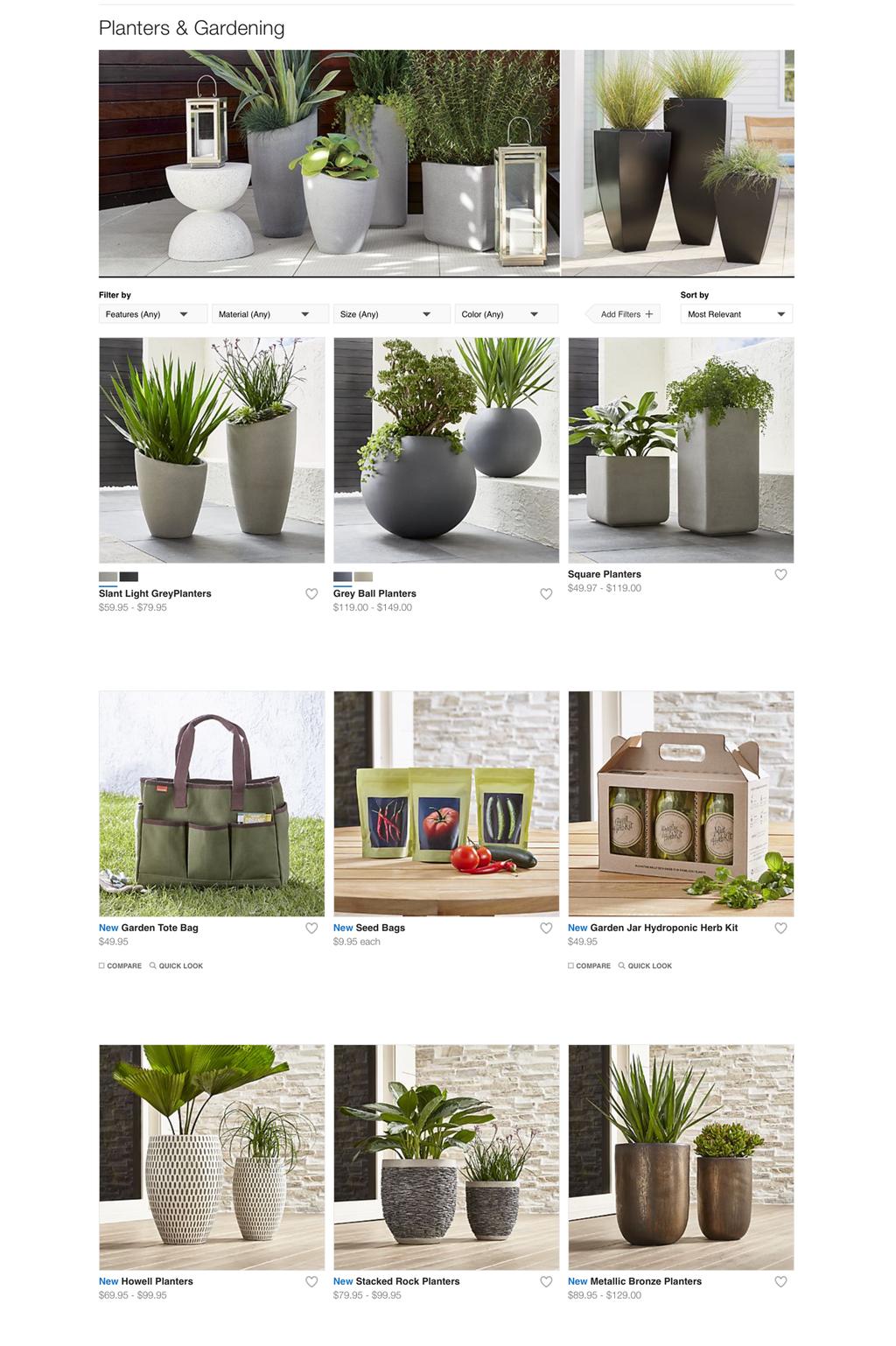 Influencer: Crate & Barrel Product Selection This is a good example of a simple and intuitive product selection page.