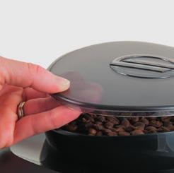 coffee bean hopper one notch at a time.