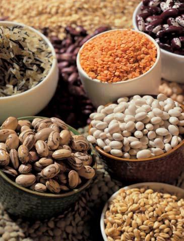 Apart from fruits and veggies, you can find fibre in legumes (beans, lentils and peas), grains (brown rice), tubers (potatoes and sweet potatoes) and whole-meal