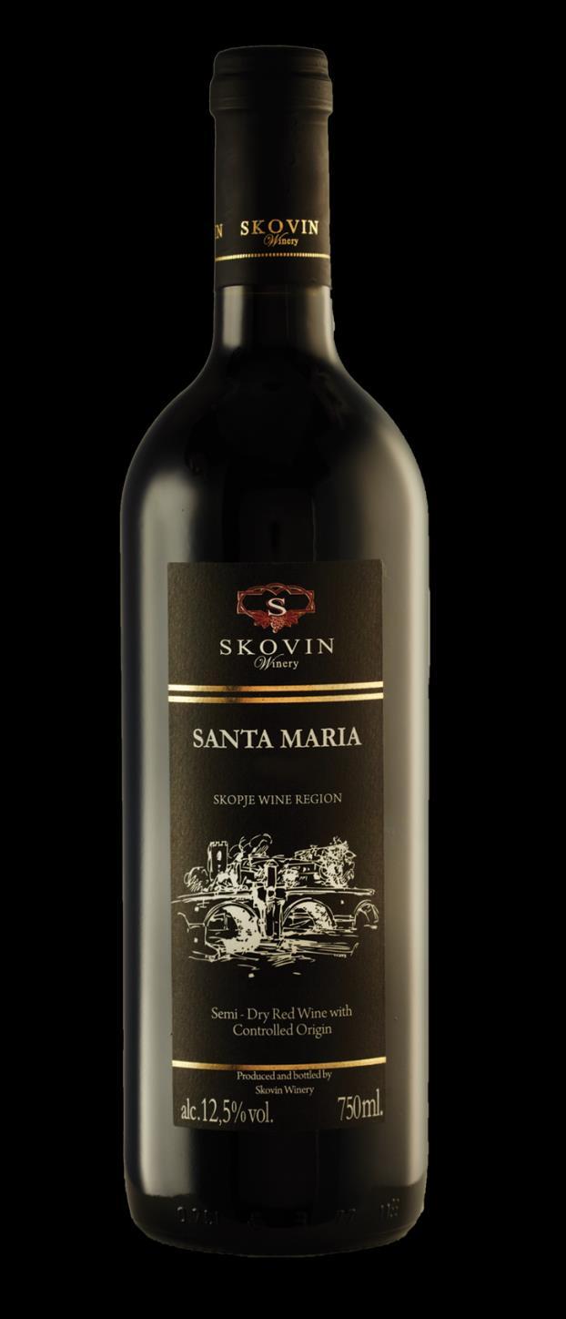 Santa Maria WINE ID: Wine Brand: Santa Maria Variety: Vranec, Cabernet Sauvignon and Merlot Blend Vintage: 2011 Alcohol: 12.