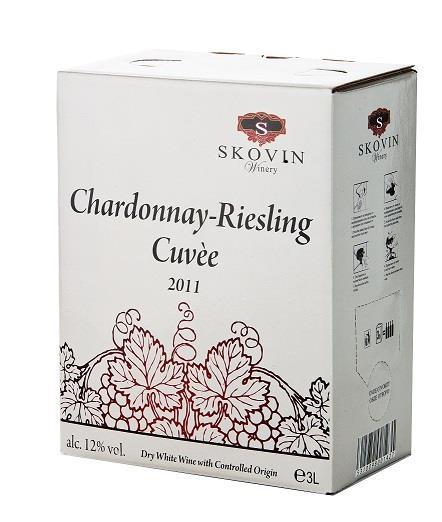 Chardonnay-Riesling Cuvée WINE ID: Wine Brand: Chardonnay-Riesling Cuvée Variety: Chardonnay and Riesling Alcohol: 12% Colour: Light yellowish Aromas: Complex fruity Taste: Fresh with good balance