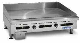 GriddleS thermostatically controlled Model ITG-36 Thermostatically Controlled Chrome griddle top also available thermostatically controlled Griddle FeatureS n thermostat maintains selected griddle