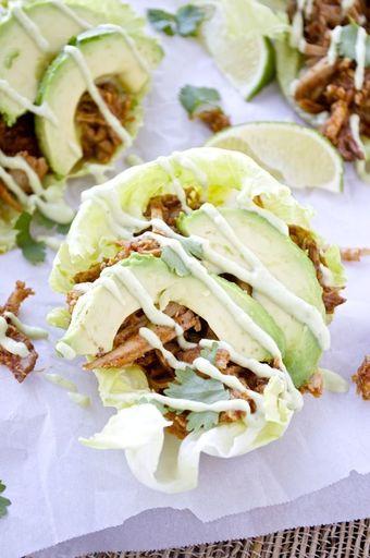 Chipotle Pulled Pork Lettuce Wraps with Avocado Aioli Planned for Supper on Tuesday, January 9, 2018 Source: fashionablefoods.