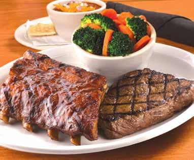 Sirloin Steak** with BBQ Chicken... 895 with Grilled Shrimp... 895 with Ribs.