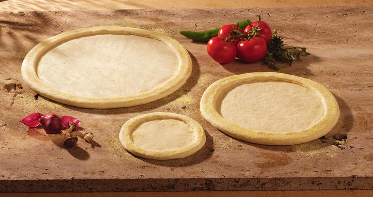 Natural yeast leavening, pre-proofed crust Raw dough provides a made from scratch aroma, appearance and taste.