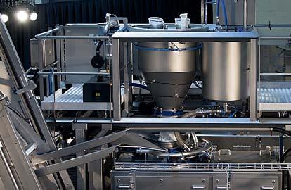 Ingredient handling system (top frame) Benier mixers are offered as a complete dough preparation unit, including solid and liquid component dispensing.