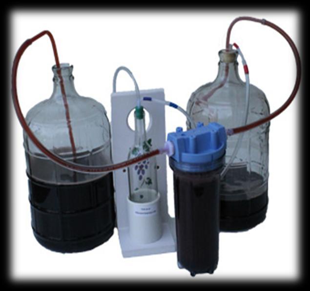 3.8 Filtration Set-up & Process With the addition of an in-line filter to your existing All in One Wine Pump set-up, you now have the ability to filter your wine as you transfer it from one vessel to