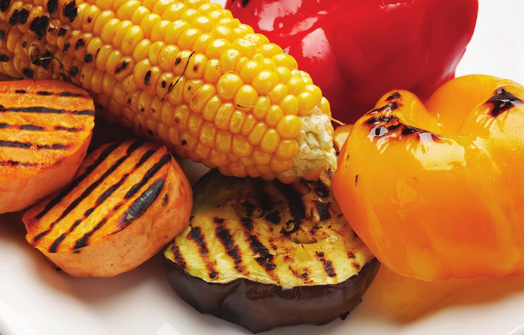 Barbecued vegetables 1 red capsicum, thickly sliced 2 zucchini, cut into 1 cm slices on angle 1 eggplant, cut into 1 cm rounds 4 corn cobs Olive oil Heat a chargrill pan or barbecue to high.