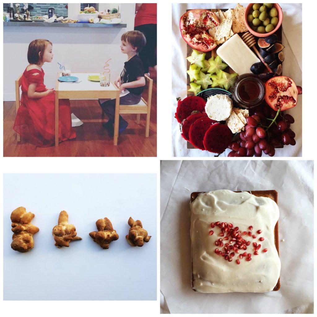 Recently, on the Jewhungry Instagram page: Siona + our friend, Reid, on their Rosh Hashanah bestie dinner; my new fruit cheese plate; Siona s