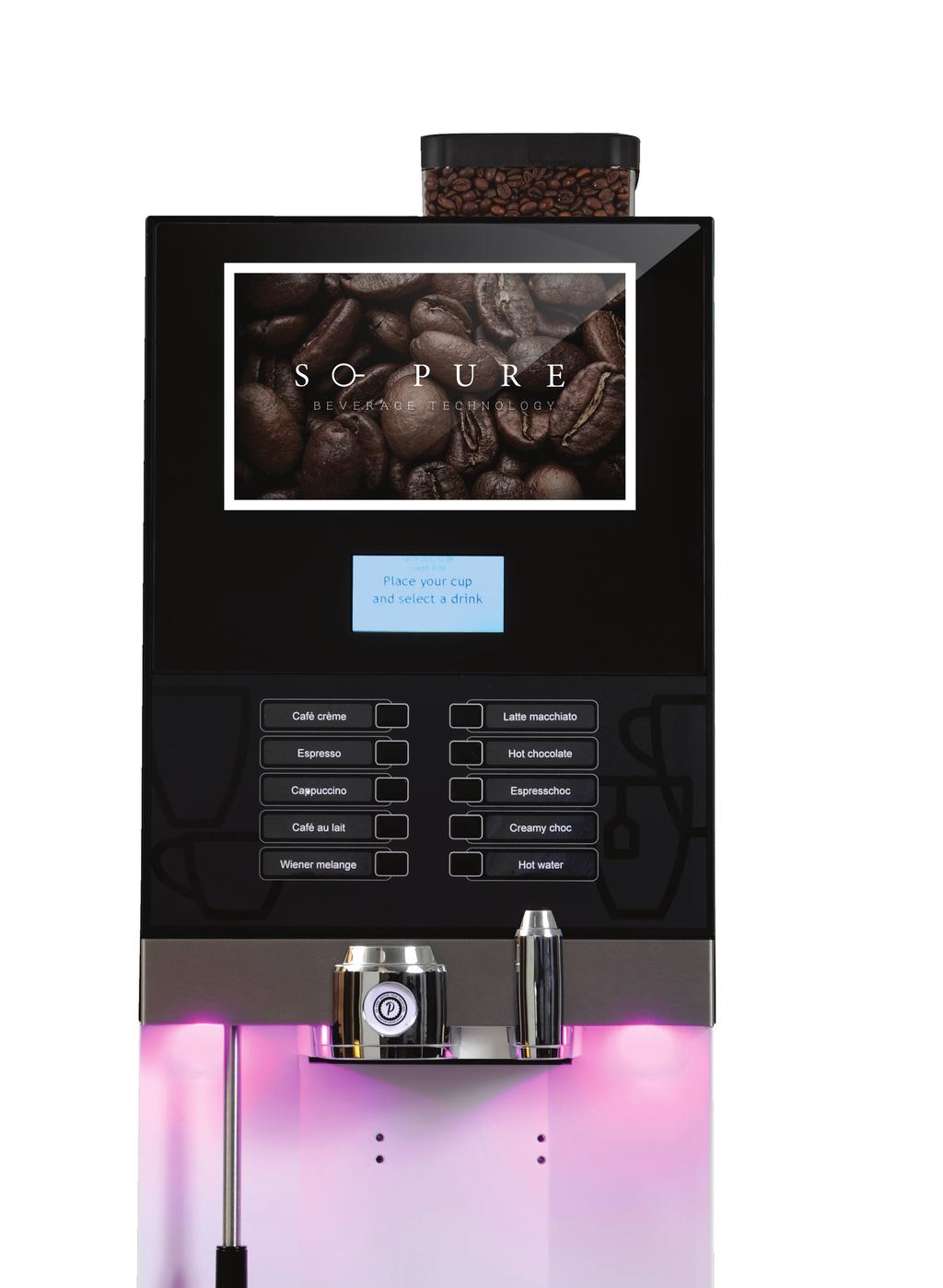 The So Pure Espresso offers a go large or go decaf option particularly suitable for HoReCa industry, Office Coffee Service, hotel catering businesses and convenience stores.
