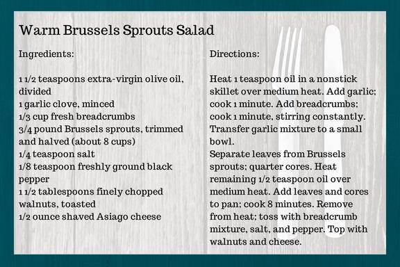 Warm Brussels Sprouts Salad Even if you think you don't like Brussels sprouts, you need to give this warm salad a
