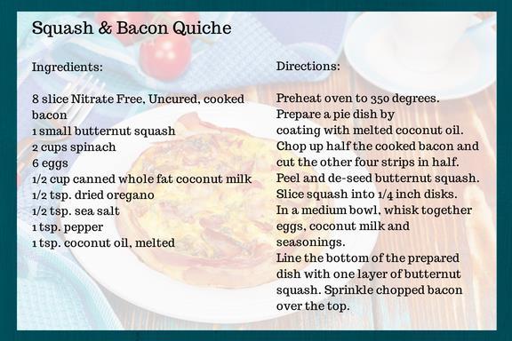 Squash & Bacon Quiche Breakfast is the most important meal of the day but this delicious