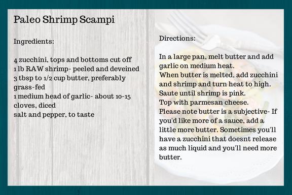 Paleo Shrimp Scampi Featuring a generous portion of fresh zucchini, you'll marvel over this paleo