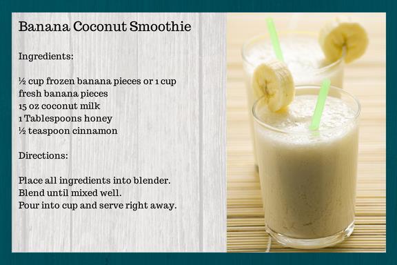 Banana Coconut Smoothie Light and sweet, you'll likely find this smoothie hits the spot on a summer
