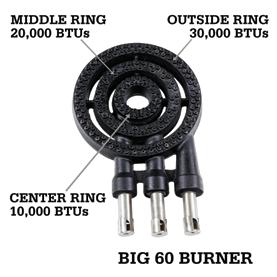 This is accomplished by the 3-ring design of the burner.