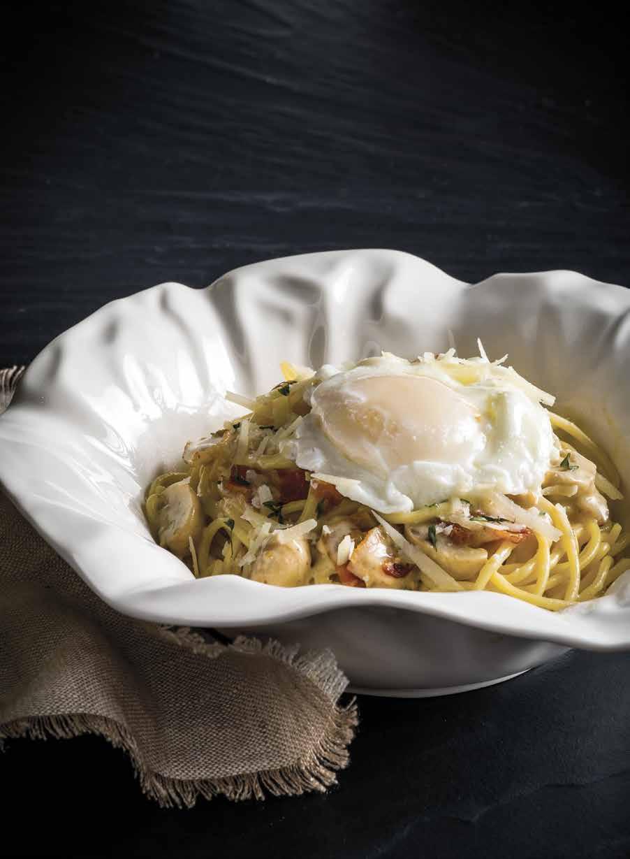PASTA choice of spaghetti or rigatoni add 75 for quinoa Uni with Prawns 495