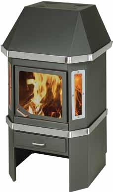 Kota Natura mini Heating capacity 20 200 m 3 Fast, enjoyable warmth with small amount of wood. Flue connection on top or at back.