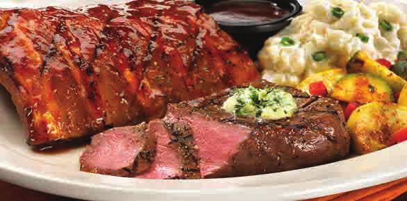 Rib-eye* 10-ounce Black Angus rib-eye fire-grilled to order and topped with maison butter. erved with your choice of two sides. 17.99 with Grilled hrimp campi 20.